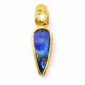 Anhänger Boulder Opal, Diamant 0,12ct 750er Gold