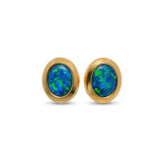 Boucles doreilles en or 585 avec opale précieuse