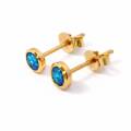 Boucles doreilles en or 585 avec opale précieuse