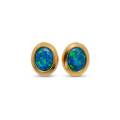 Ear studs with precious opal in 585 gold