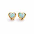 Ear studs with precious opal, 750 gold