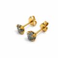 Boucles doreilles en diamant brut plaqué or 5 µ