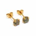 Gold-plated 5µ rough diamond stud earrings