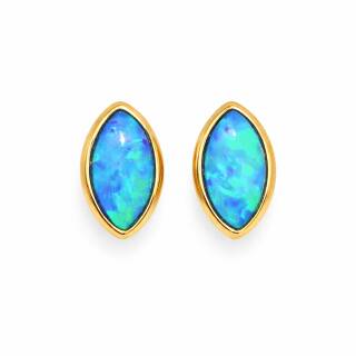 Ohrstecker Edelopal teilvergoldet 5µ