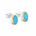 Boucles doreilles en opale précieuse, partiellement plaquées or 5 µ