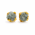Gold-plated 5µ rough diamond stud earrings