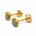 Gold-plated 5µ rough diamond stud earrings