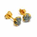 Gold-plated 5µ rough diamond stud earrings