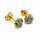 Boucles doreilles en diamant brut plaqué or 5 µ