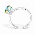 Ring blauer Zirkon teilvergoldet 5µ