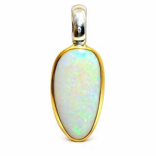 Pendant, precious opal, partly gold-plated (5µ)