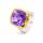 Ring Amethyst, Diamant teilvergoldet 5µ