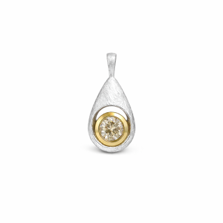 Anhänger Diamant (Natur) teilvergoldet 5µ