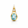 Anhänger Aquamarin, Diamant Lab Grown teilvergoldet...