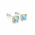 Boucles doreilles en topaze bleue, partiellement...