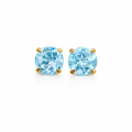 Ohrstecker Blauer Topas teilvergoldet 5µ