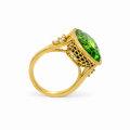 Tourmaline ring, 17.6 carats, diamond 0.3 carats, 18-carat gold