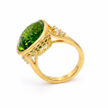 (VERKAUFT) Ring Turmalin 17,6ct, Diamant 0,3ct 585er Gold
