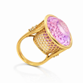 Ring Kunzit 42ct, Diamant, 585er Gold