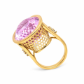 Ring Kunzit 42ct, Diamant, 585er Gold