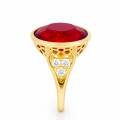 (VERKAUFT) Ring Rubellit- Turmalin 11,4ct, Diamant 0,3ct 585er Gold