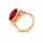 Rubellite-tourmaline ring, 11.4 carats, diamond 0.3 carats, 14-carat gold
