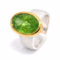 Ring tourmaline partly gold-plated 5µ