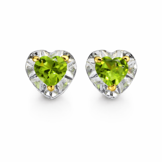 Ohrstecker Peridot teilvergoldet 5µ