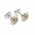 Ear Studs Aquamarine partly gold plated 5µ