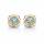 Ear Studs Aquamarine partly gold plated 5µ