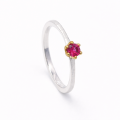 Ring Spinell, teilvergoldet 5µ