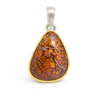 Boulder opal pendant, partly gold-plated (5µ)