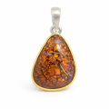 Pendentif en opale boulder partiellement plaqué or...