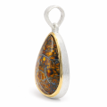 Pendentif en opale boulder partiellement plaqué or...