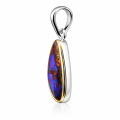 Anhänger Boulderopal teilvergoldet 5µ
