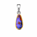 Pendentif en opale boulder partiellement plaqué or...