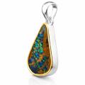 Pendentif en opale boulder partiellement plaqué or...