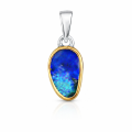 Pendentif en opale boulder partiellement plaqué or...
