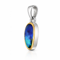 Pendentif en opale boulder partiellement plaqué or...