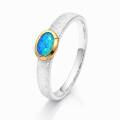 Ring precious opal partly gold-plated 5µ