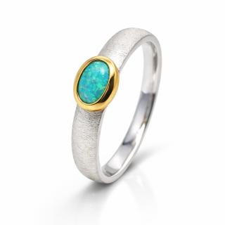 Ring Edelopal teilvergoldet 5µ