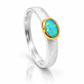 Ring Edelopal teilvergoldet 5µ