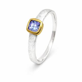Bague Tansanite partiellement plaquée or 5µ
