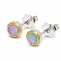 Ohrstecker Edelopal teilvergoldet 5µ