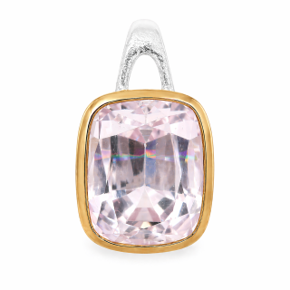 Kunzit pendant – partly gold-plated (5µ)