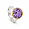 Ring Amethyst teilvergoldet 5µ