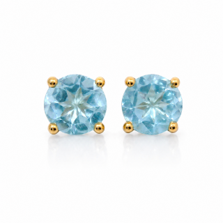 Ohrstecker Blauer Topas teilvergoldet 5µ
