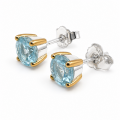 Ohrstecker Blauer Topas teilvergoldet 5µ