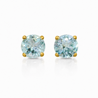Boucles doreilles en aigue-marine partiellement plaquées or 5 µ