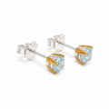 Ohrstecker Aquamarin teilvergoldet 5µ